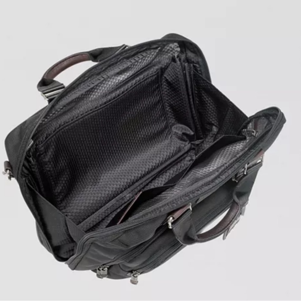 Tumi Alpha Bravo Yuma Slim Brief - Anthracite/Brown Leather - Picture 2 of 16